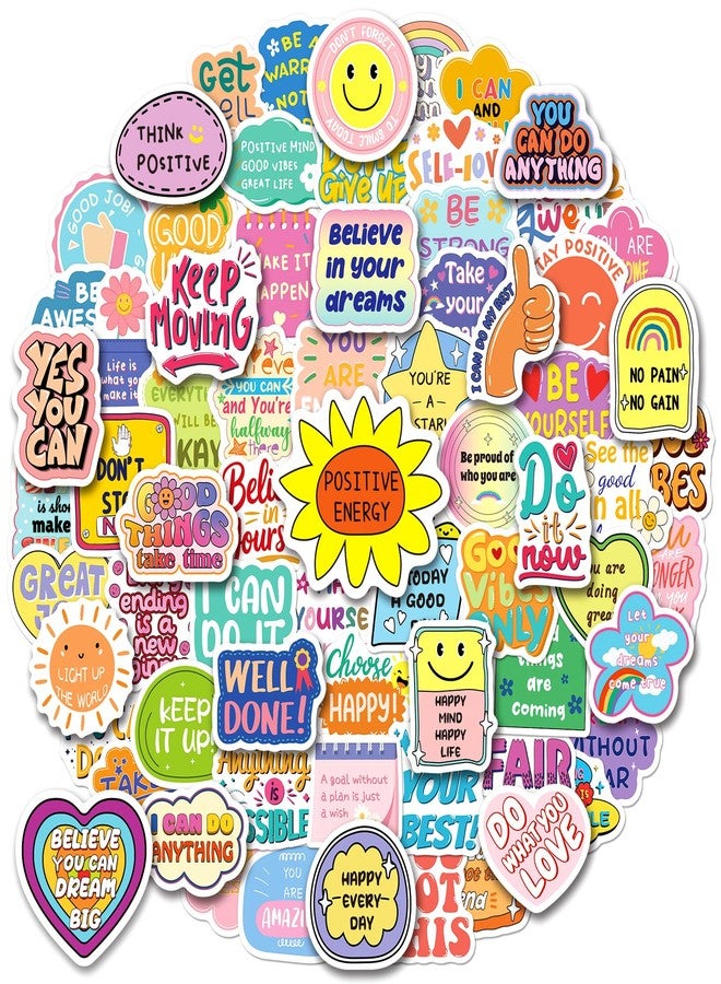 WAKEMOODEI 100PCS Motivational Stickers for Kids Teens, Inspirational Stickers for Water Bottles Laptop Positive Affirmation Vinyl Decals Encouraging Quote Sticker Pack - Image 1